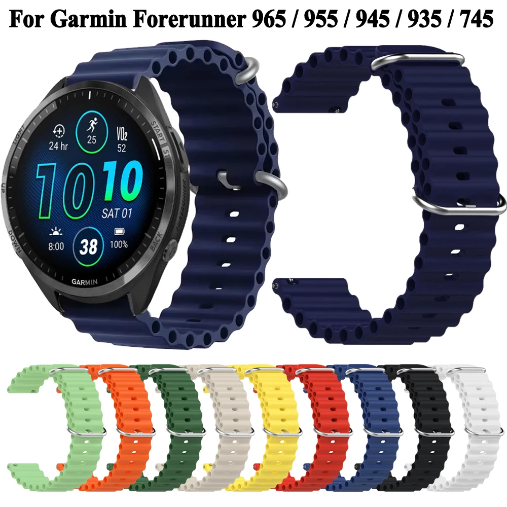 Sport-Silikonarmband für Garmin Forerunner 965 955 Solar 945 935 745 Uhrenarmband 22 mm Ersatzarmband Image