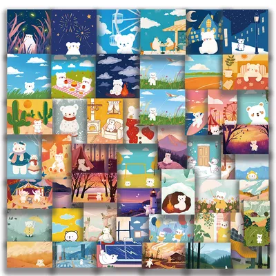 50PCS süße Illustration für Kinder Graffiti Aufkleber Cartoon Auto Gepäck Notebook Spielzeug wasserdicht Aufkleber Aufkleber Image