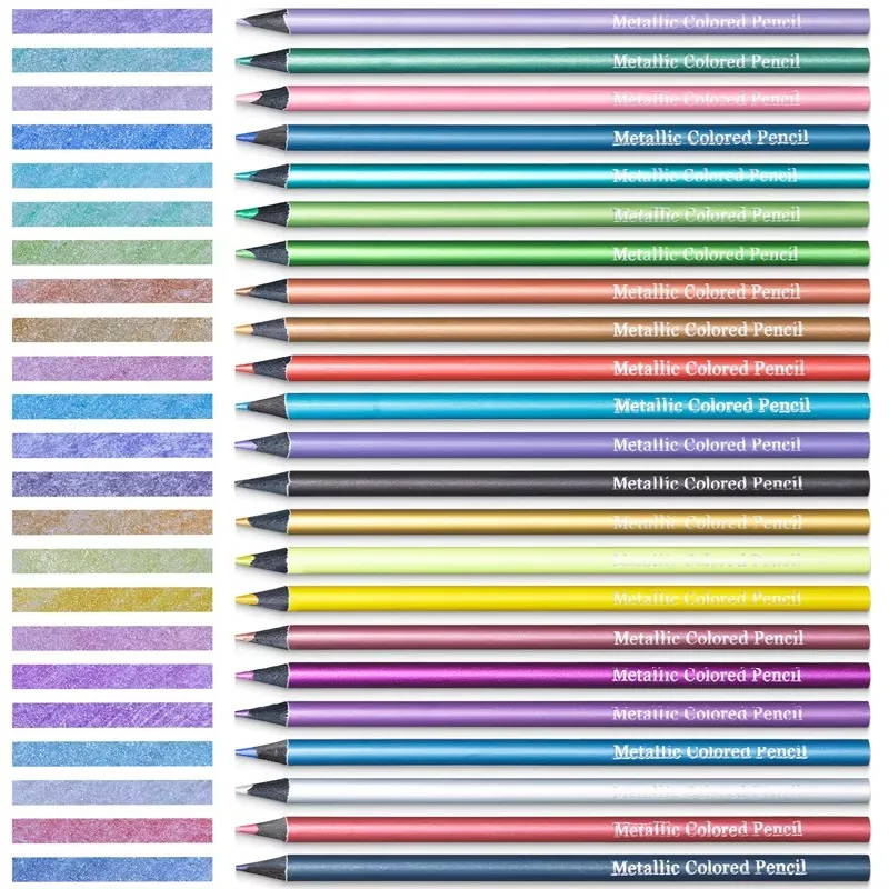 12/24 Farben Metallic Buntstift Zeichnen und Skizzieren Set Buntstift DIY Künstlerbedarf Buntstift Image