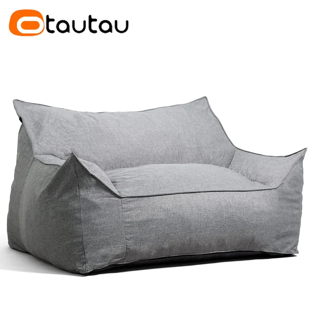 Otautau 2-Sitzer dicken Baumwoll Leinen Sitzsack bezug ohne Füllstoff Sitzsack Liege Couch faul Schlafs ofa sf159 Image