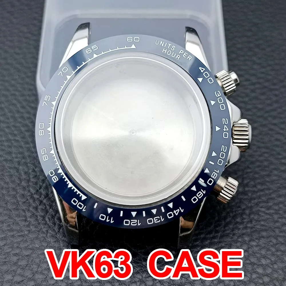 39,3 mm Gehäuse, Slivey/Gold, Edelstahlgehäuse, passend für VK63 VK63A Uhrwerk, Gehäuse aus Saphirglas, 20-mm-Armband, Uhrenbox Image