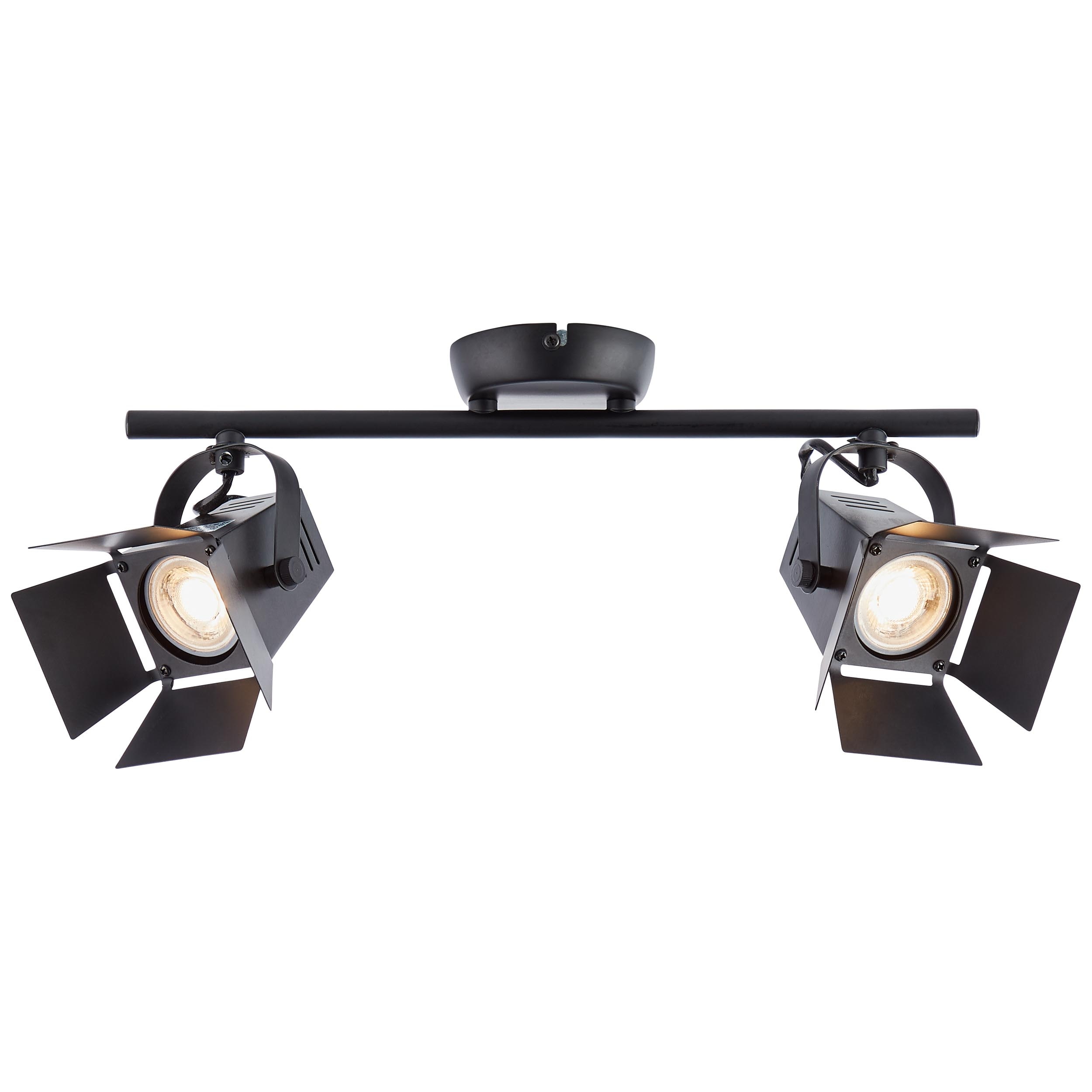 BRILLIANT Deckenstrahler "Movie", schwarz (schwarz matt), 2, H: 16,5cm, 1 Stk., Leuchten, LED Spotrohr 2flg schwarz matt Image