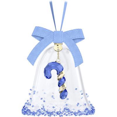 Dekohänger SWAROVSKI "Sammelfigur Holiday Cheers Dulcis Weihnachtsglocke, 5688313, 5688314", blau (kristallweiß, blau, goldfarben), Dekohänger, B/H/T: 7,59cm x 9,03cm x 7,59cm, Kristallglas, Metall, Polyester, Swarovski Kristall, B:7,59cm H:9,03cm... Image