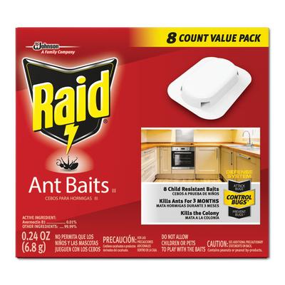 Raid Ant Baits, 0.24 oz, 8/Box, 12 Boxes/Carton (SJN308819) Case of 96 Raid® Insecticides