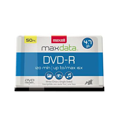 Maxell DVD-R Recordable Disc, 4.7 GB, 16x, Spindle, Gold, 50/Pack (MAX638011) Pack of 50 Maxell® CDs/DVDs