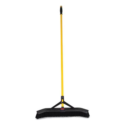 Rubbermaid Commercial Maximizer Push-to-Center Broom, 24", Polypropylene Bristles, Yellow/Black (RCP2186280) Each Rubbermaid® Commercial Brooms