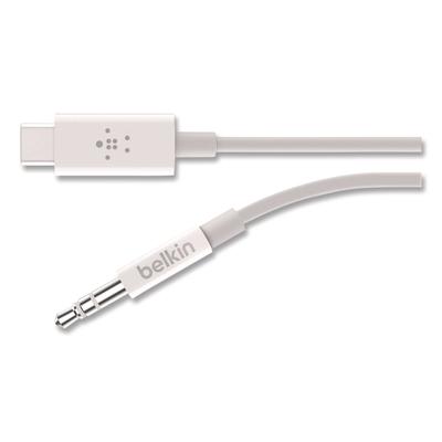 Belkin RockStar 3.5mm Audio Cable with USB-C Connector, 3 ft, Black (BLKF7U079BT03BL) Each Belkin® Cables