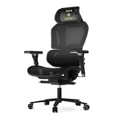 Eureka Ergonomic(R) Typhon Hybrid Chair, Supports Up to 220 lb, 18.5" to 22.05" Seat Height, Black Mesh Seat, Black/Green Mesh Back, Black Base (EKAGC