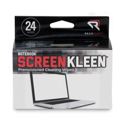 Read Right Notebook ScreenKleen Pads, Cloth, 7 x 5, White, 24/Box (REARR1217) Box of 24 Read Right® Cleaning Cloths & Wipes