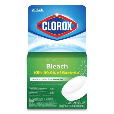 Clorox Automatic Toilet Bowl Cleaner, 3.5 oz Tablet, 2/Pack, 6 Packs/Carton (CLO30024CT) Case of 12 Clorox® Toilet Bowl Cleaners