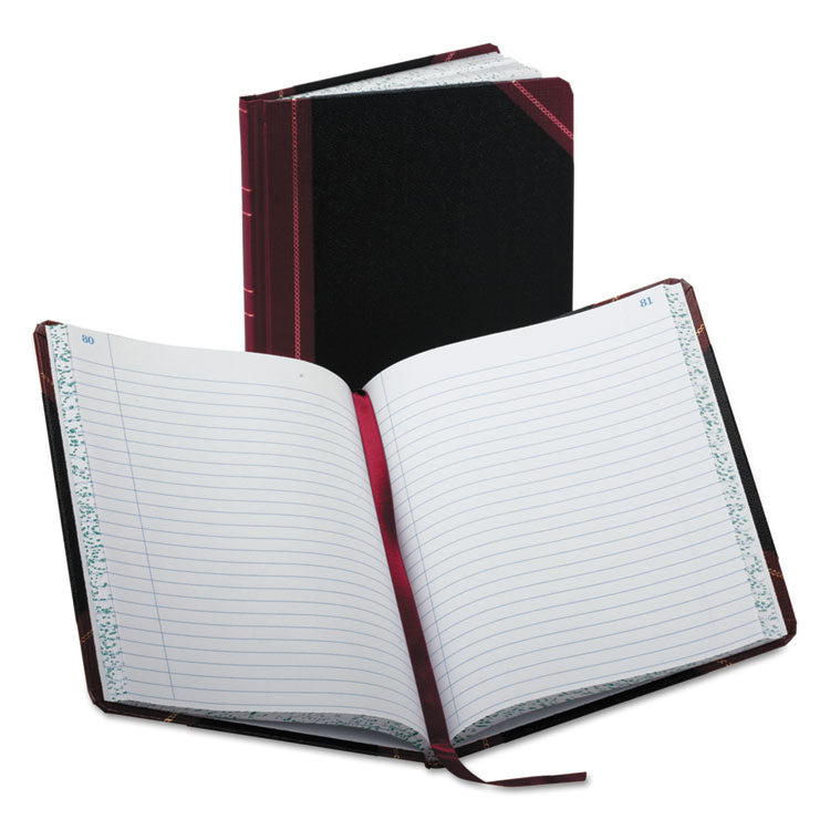 Boorum & Pease Account Record Book, Record-Style Rule, Black/Maroon/Gold Cover, 9.25 x 7.31 Sheets, 150 Sheets/Book (BOR38150R) Each Boorum & Pease® L
