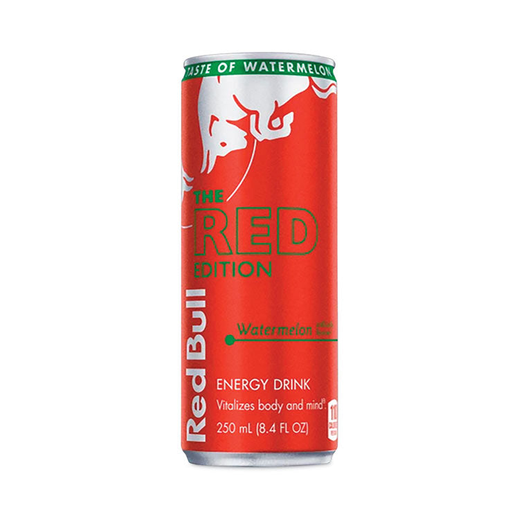 Red Bull The Red Edition Energy Drink, Watermelon, 8.4 oz Can, 24/Carton (RDBRBD45448) Case of 24 Red Bull® Energy Drinks