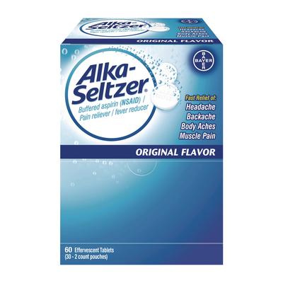 Alka-Seltzer Buffered Aspirin (NSAID) Tablets, 2/Pack, 30 Packs/Box (PFY64038) Box of 60 Alka-Seltzer® Medicines