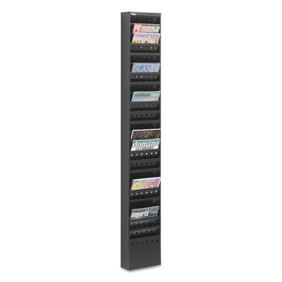 Safco Steel Magazine Rack, 23 Compartments, 10w x 4d x 65.5h, Black (SAF4322BL) Each Safco® Literature Racks & Displays