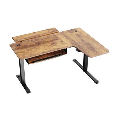 Eureka Ergonomic L-Shaped Standing Desk with Keyboard Tray, Right Desk, 61.25" x 43.25" x 34.38" to 52.88", Rustic Brown/Black (EKAL61LRB) Each Eureka