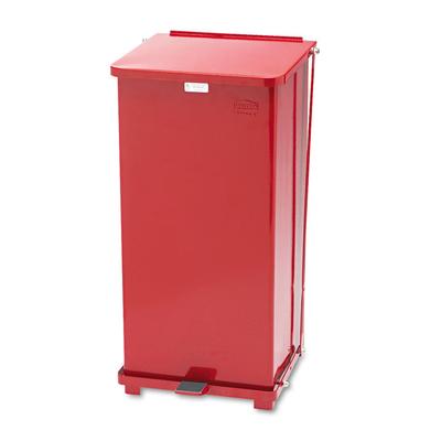 Rubbermaid Commercial Defenders Heavy-Duty Steel Step Can, 13 gal, Steel, Red (RCPST24EPLRD) Each Rubbermaid® Commercial Waste Receptacles