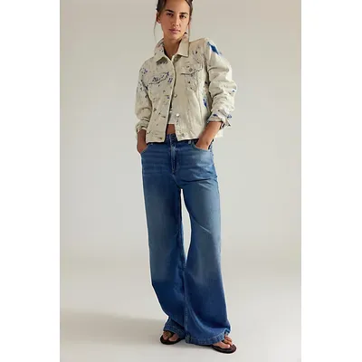 We The Free Stride Straight 'n Wide Jeans at Free People in Walk Away, Size: 27 S