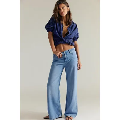 We The Free Stride Straight 'n Wide Jeans at Free People in Starship, Size: 24