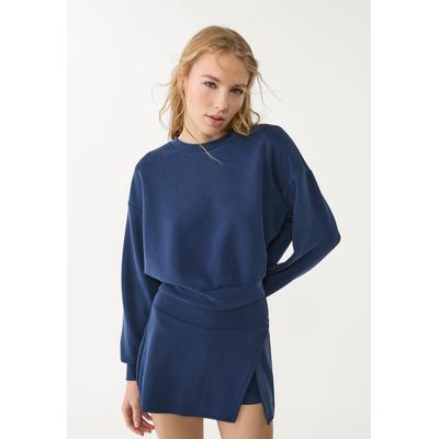 Stradivarius Soft-touch modal sweatshirt Navy blue S