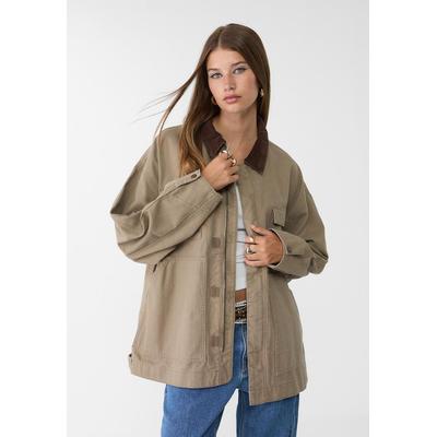 Stradivarius Contrast multi-pocket jacket Khaki XS