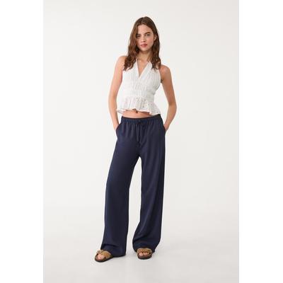 Stradivarius Long flowing smart trousers Dark blue L