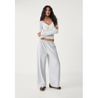Stradivarius Wide-leg trousers Grey melange M
