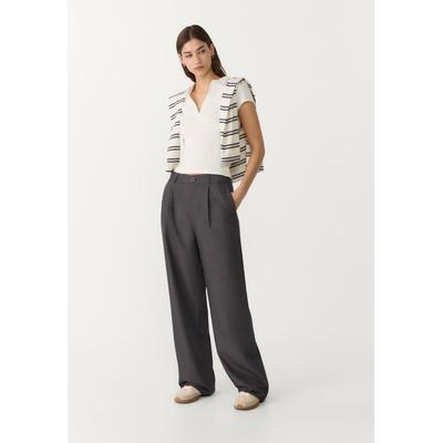 Stradivarius Smart straight-leg trousers Grey melange 12