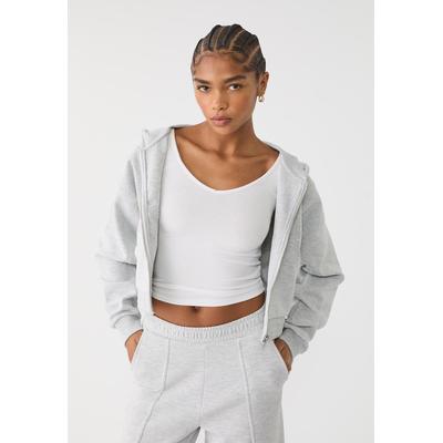 Stradivarius Hoodie with pockets Grey melange XL