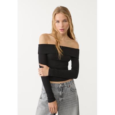 Stradivarius Off-the-shoulder top Black S