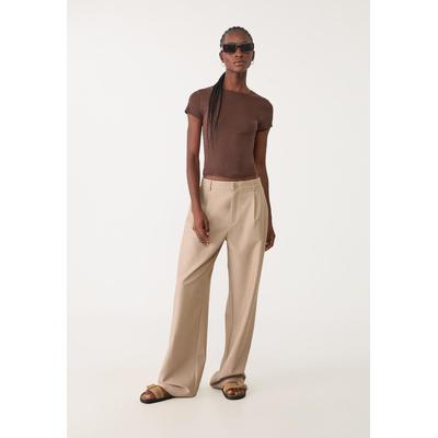 Stradivarius Smart straight-leg trousers Stone 10