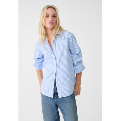 Stradivarius Striped poplin shirt Sky blue S