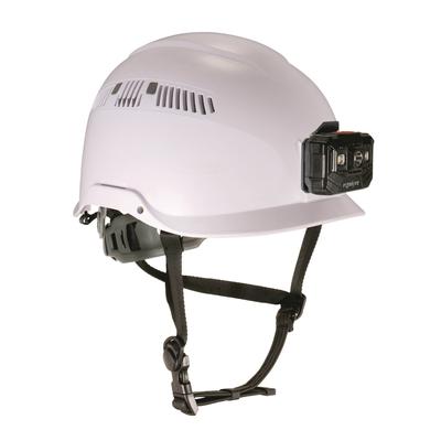 Ergodyne 60265 Class C Safety Helmet with LED Light and Adjustable Venting, 6-Point Rachet Suspension, White, Ships in 1-3 Business Days