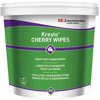 SC Johnson KCW130W Hand Wipes, 130-Wipe Bucket, Cherry, 10"X12" , White/Red SJNKCW130W