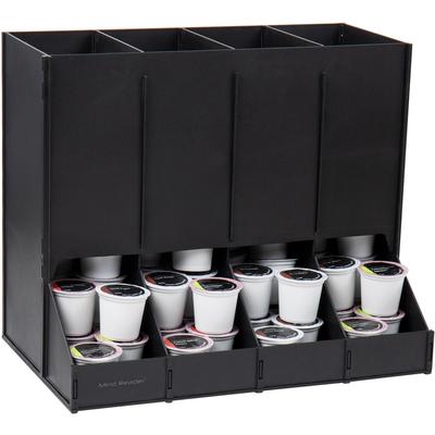 Mind Reader CPODBK Abundant Compact Coffee Pod Dispenser, 4 Compartment(s), Compact, Heavy Duty, Easy to Clean, Black, Plastic