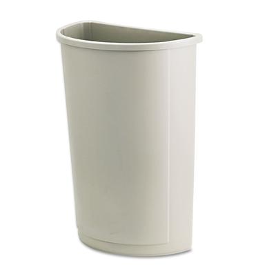 Rubbermaid Commercial Untouchable Half-Round Plastic Receptacle, 21 gal, Plastic, Beige (3520BG)