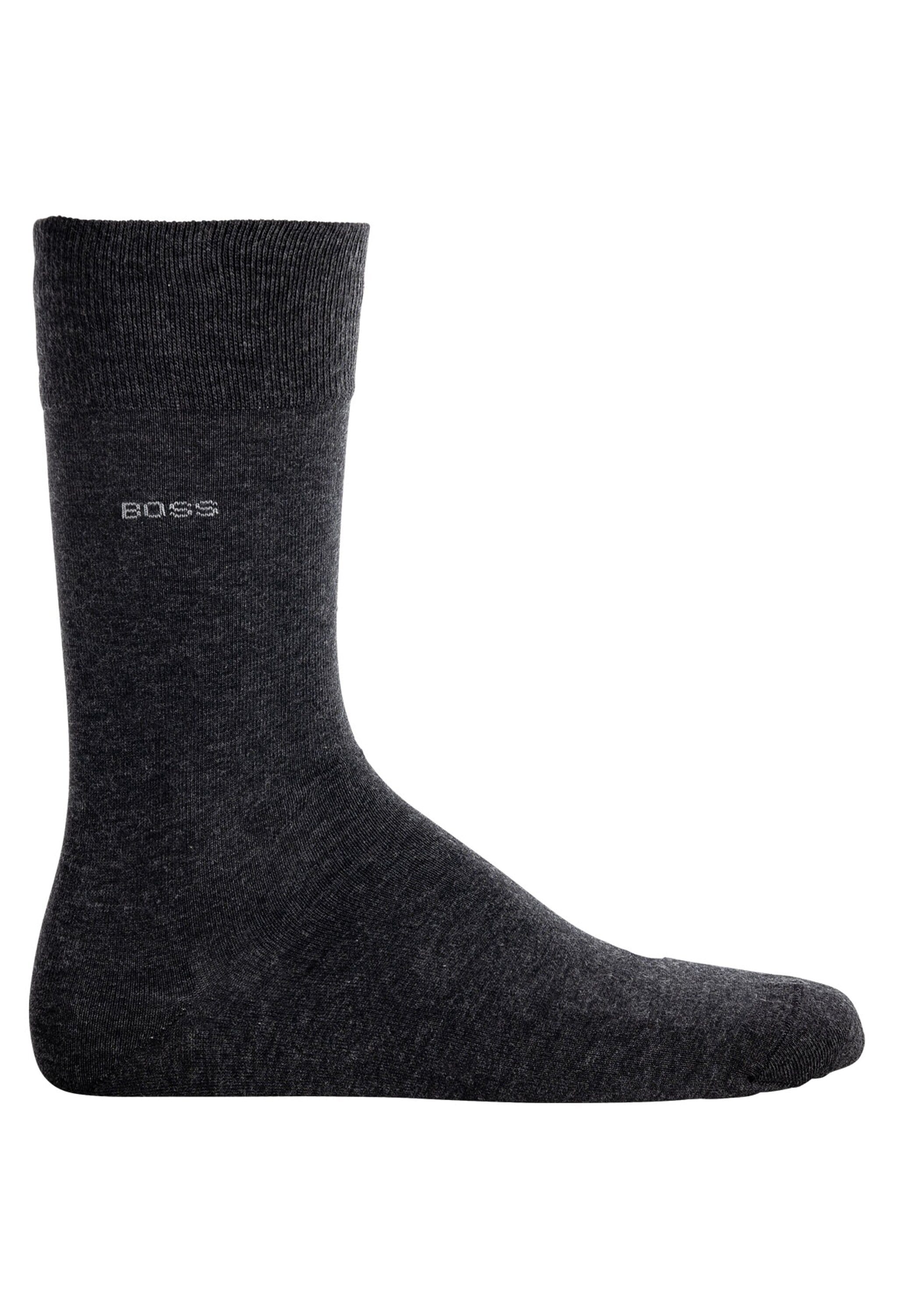 Kurzsocken BOSS "Socken Marc RS Uni CC 1er Pack", Herren, Gr. 43-46, grau (anthrazit), Obermaterial: 98% Baumwolle CO. 2% Elasthan EL., Socken