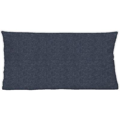 Kissenbezug BIBERNA "Hermal Flanell mit Reißverschluss, Melange-Optik, Wendekissenbezug", blau (marine), B:40cm L:80cm, Flanell, Obermaterial: 100% Baumwolle, Kissenbezüge, Feinflanell, Made in Germany zertifiziert, kuschelig weich, mit Paspel Image