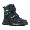 Winterstiefel RICHTER "Snow WMS: Mittel", Kinder, Gr. 32, bunt (dunkelblau, grün), Textil, Velourslederimitat, kontrastfarbene Details, casual, Schuhe, Klettstiefel, Snowboots mit wasserdichter Sympatex-Membrane
