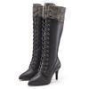 Stiefel LASCANA "Stiefelette, Langer Stiefel", Damen, Gr. 40, schwarz, Obermaterial: 100% Lederimitat. Futter: 100% Lederimitat. Decksohle: 100% Lederimitat. Laufsohle: 100% Synthetik, unifarben mit Farbeinsatz, casual, Schuhe, mit spitz zulaufender...