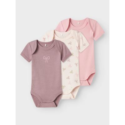 Body NAME IT "NBFBODY für Mädchen mit süßem Print und angenehmem Tragegefühl", Baby, Gr. 86, N-Gr, pink (barely pink), Sweatware, Obermaterial: 100% Baumwolle, bedruckt, casual, regular fit, Rundhals, Kurzarm, Bodies, bedruckt, regular fit,... Image