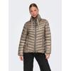 Steppjacke ONLY "ONLVEGA QUILTED LIFE JACKET CC OTW", Damen, Gr. S (36), braun (fungi), Web, Steppware, Obermaterial: 55% Polyester, 45% Nylon, unifarben, modisch, regular fit, Langarm, Jacken