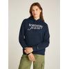 Kapuzensweatshirt TOMMY JEANS CURVE "TJW REG ESS LOGO HOODIE EXT", Damen, Gr. XXXL (46), blau (schwarz night navy), Sweatware, Obermaterial: 80% Baumwolle, 20% Polyester, unifarben, casual, regular fit, Langarm Bündchen, Sweatshirts, in Großen...