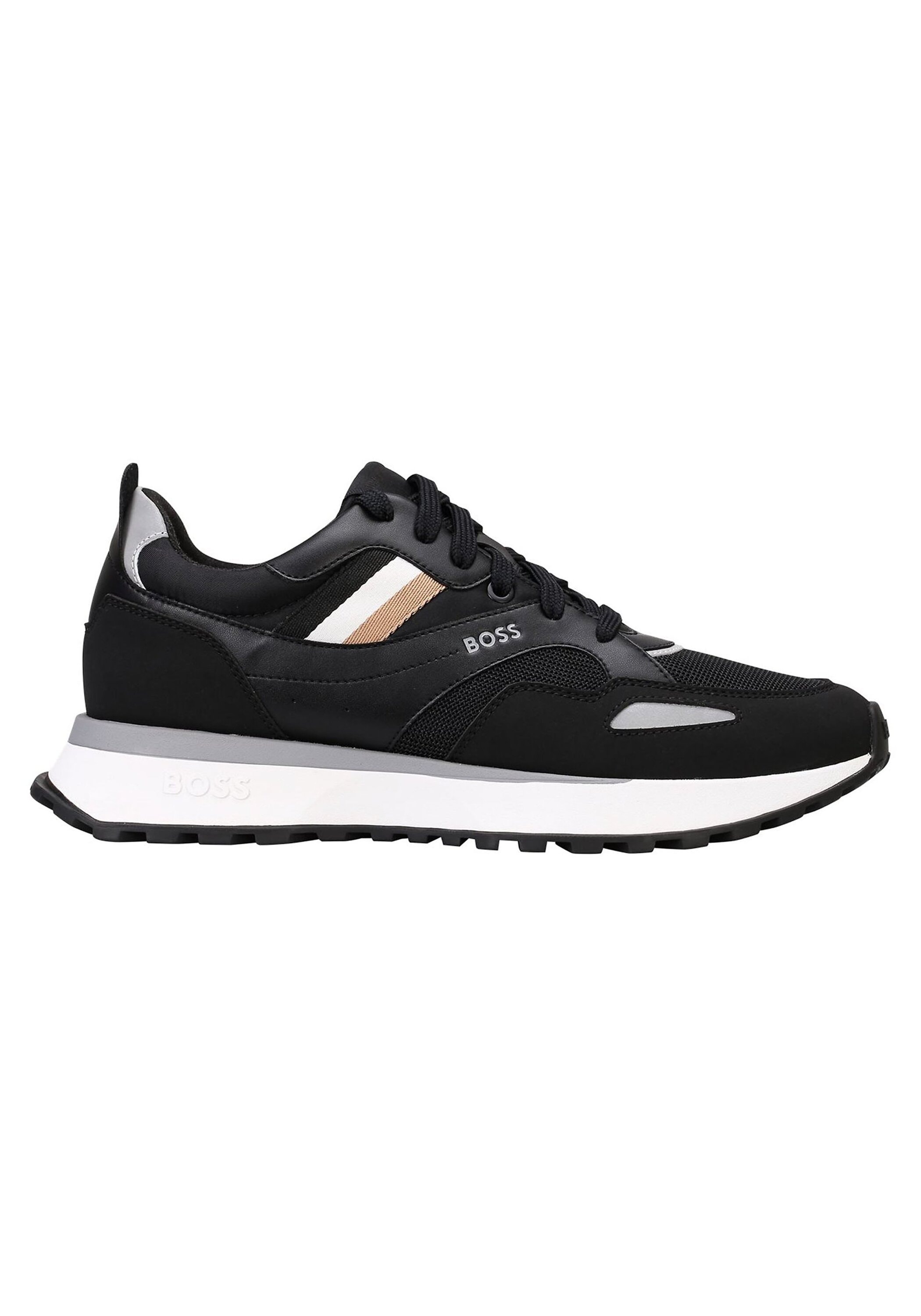 Sneaker BOSS "Sneaker Jonah Runn mx N", Herren, Gr. 41, schwarz, Obermaterial: 60% Polyester PES. 40% Polyurethan PU. Futter: 100% Polyester PES. 70% EVA EVA. 30% Gummi rubber., Schuhe Sneaker