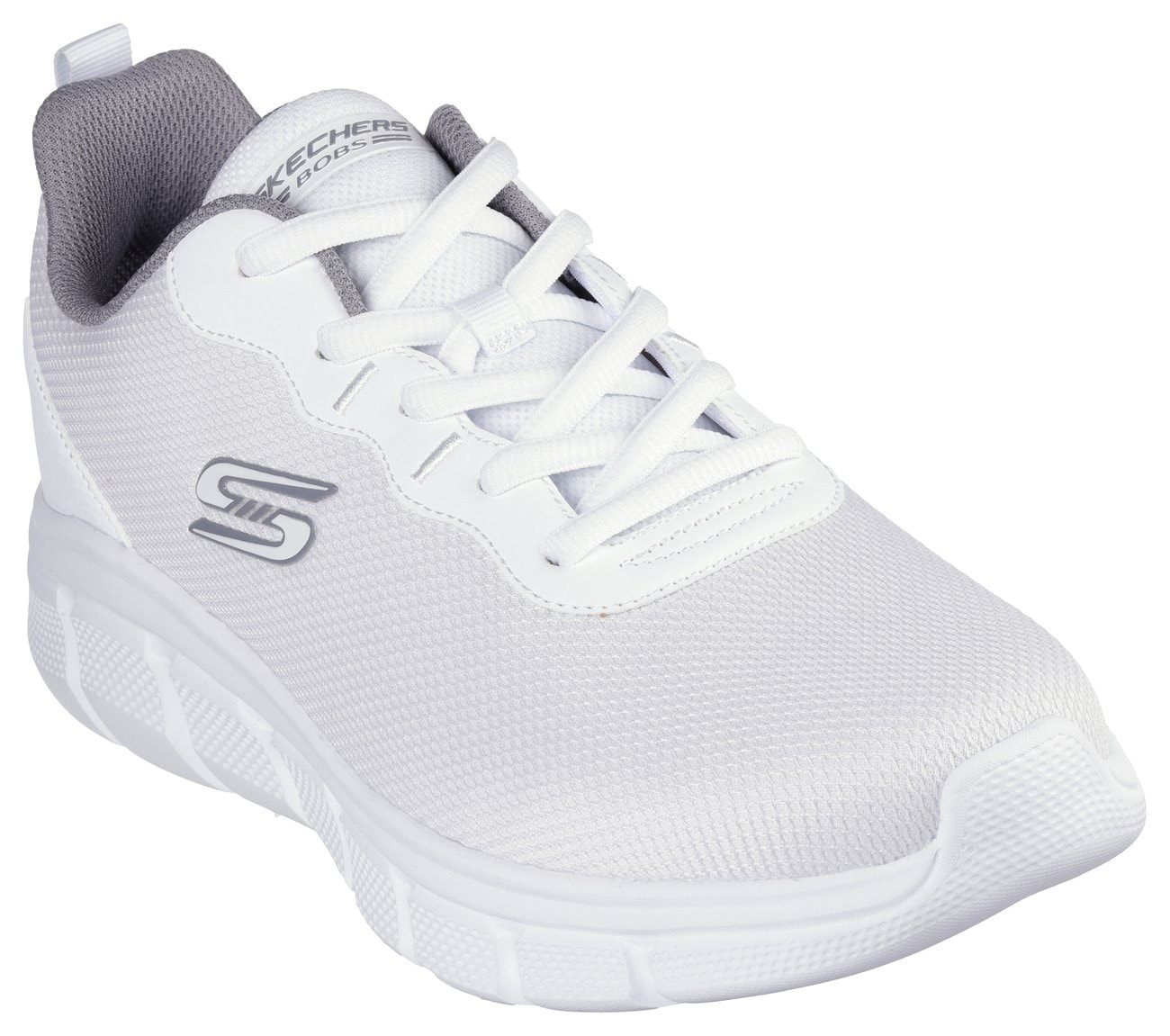 Sneaker SKECHERS "Bobs Sport™ B Flex – Chill Edge", Herren, Gr. 41, weiß, Lederimitat, Mesh, Schuhe Sneaker, Chunky Sneaker, Schnürschuhe in veganer Verarbeitung