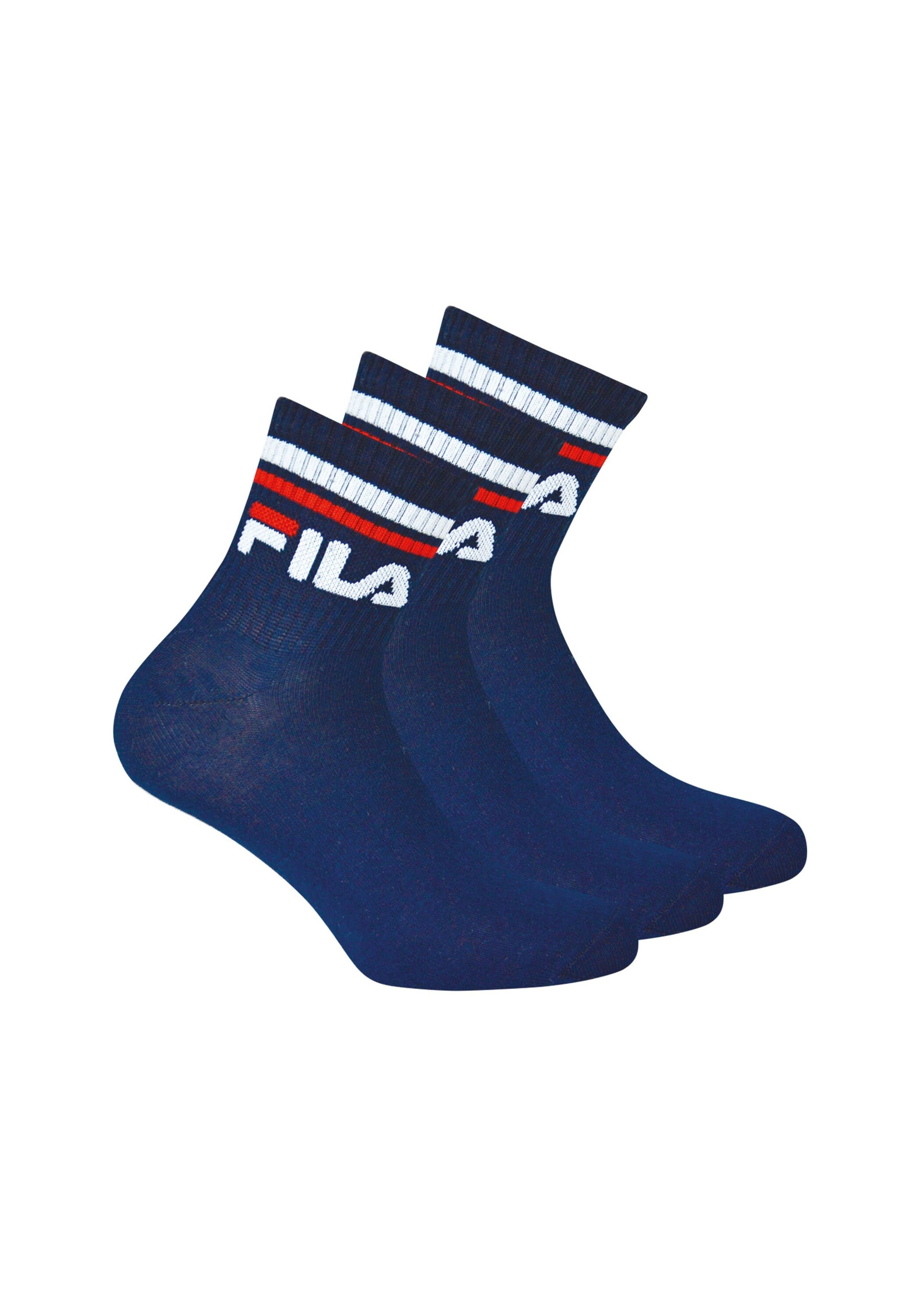Kurzsocken FILA "Socken 3er Pack", Herren, Gr. 43-46, blau, Obermaterial: 80% Baumwolle CO. 18% Polyester PES. 2% Elasthan EL., Socken