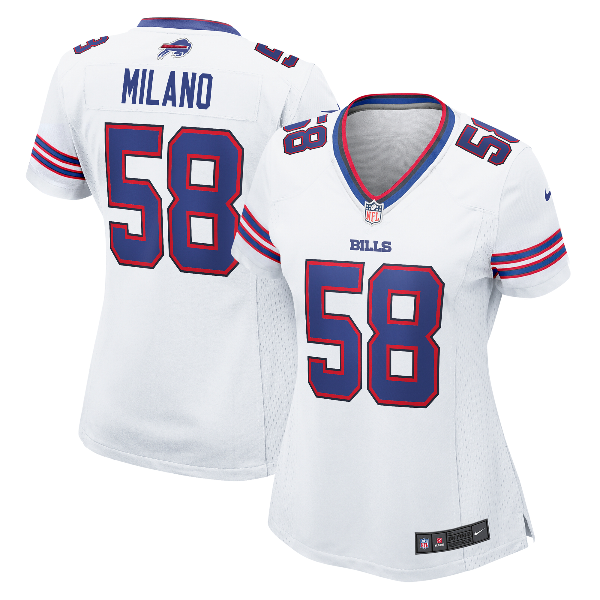 Buffalo Bills Nike Game Auswärtstrikot - Weiß - Matt Milano - Damen Image