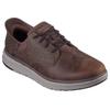 Slip-On Sneaker SKECHERS "ORELL-YATES", Herren, Gr. 45, braun (dunkelbraun), Leder, Lederimitat, casual, Schuhe, Slipper, Sneaker, Freizeitschuh mit Slip-Ins Technologie