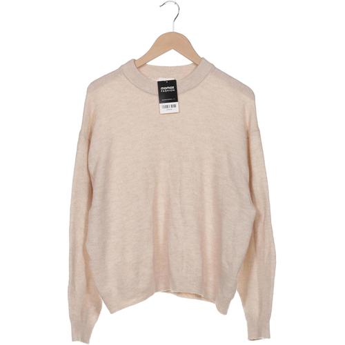 H&M Damen Pullover, Gr. 38, beige, Elasthan, Synthetik, Wolle