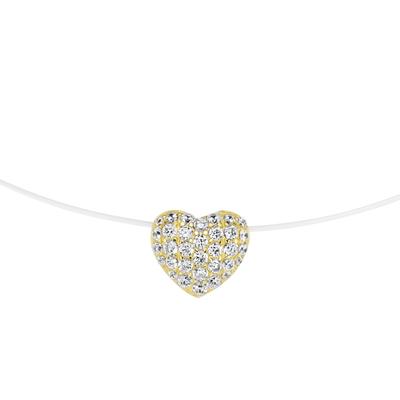 Smart Jewel - Collier Anhänger Herz, Silber 925 Ketten 1 ct Gold