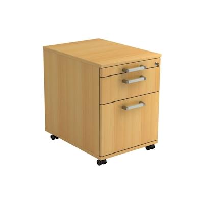Hammerbacher Rollcontainer 58cm 1 Schub 1 Hängeregistratur Schloss Chromgriff Buche Image